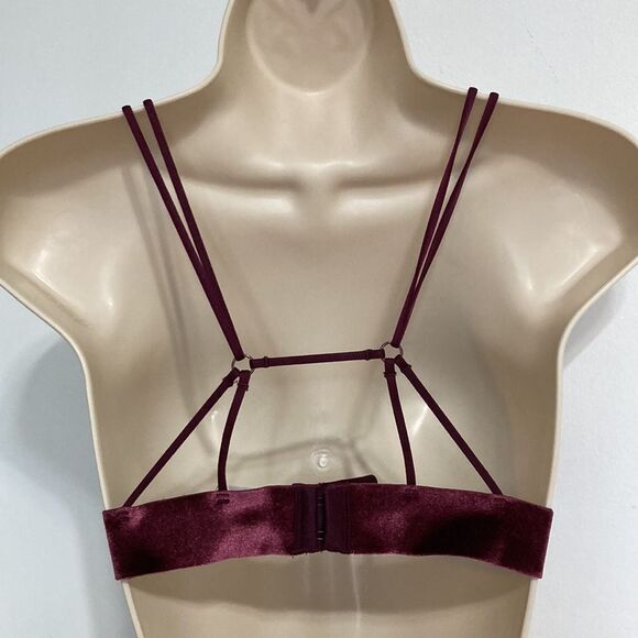 Shimera Velvet Deep Purple Burgundy Bralette Bra Womens Size Small - Picture 7 of 11
